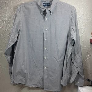 Ralph Lauren‎ Mens White Black Long Sleeve Custom Fit Check Dress Shirt Size 2XL